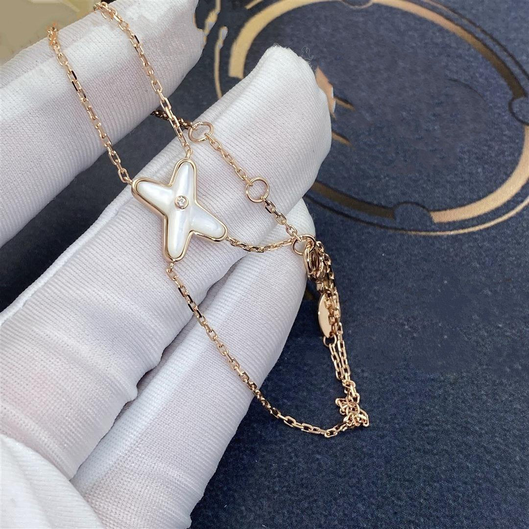 [⭐Maelin]JEUX BRACELET WHITE MOP PINK GOLD 1 DIAMOND