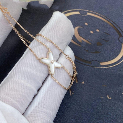[⭐Maelin]JEUX BRACELET WHITE MOP PINK GOLD 1 DIAMOND