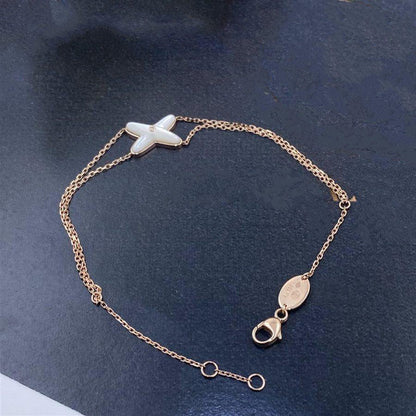 [⭐Maelin]JEUX BRACELET WHITE MOP PINK GOLD 1 DIAMOND