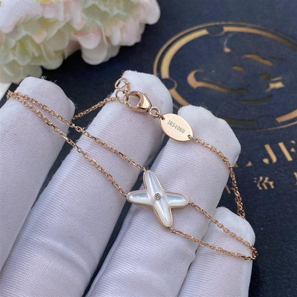 [⭐Maelin]JEUX BRACELET WHITE MOP PINK GOLD 1 DIAMOND
