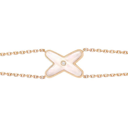 [⭐Maelin]JEUX BRACELET WHITE MOP PINK GOLD 1 DIAMOND
