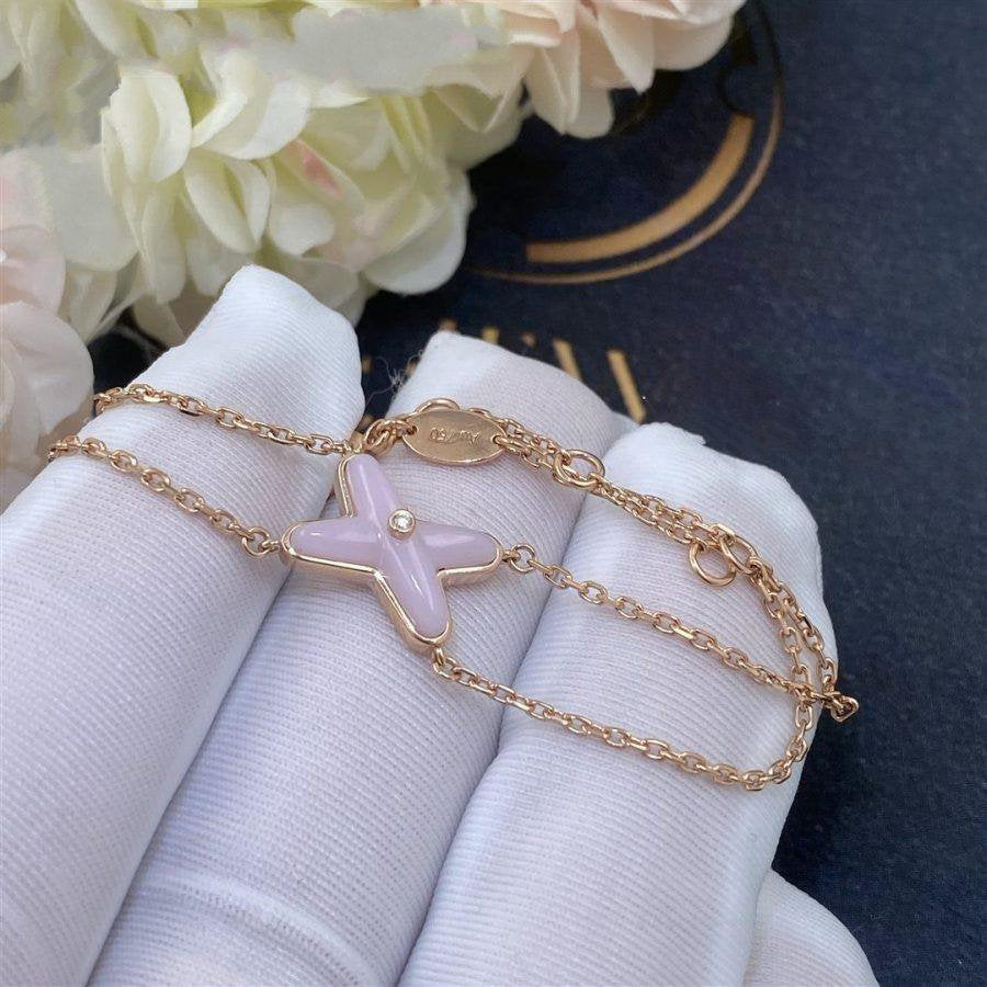 [⭐Maelin]JEUX BRACELET PINK MOP PINK GOLD 1 DIAMOND