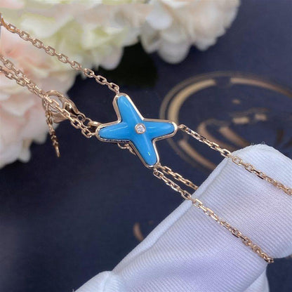 [⭐Maelin]JEUX BRACELET TURQUOISE PINK GOLD 1 DIAMOND