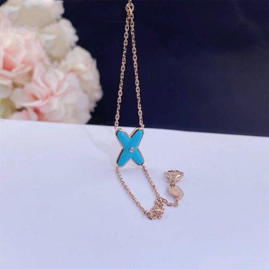 [⭐Maelin]JEUX BRACELET TURQUOISE PINK GOLD 1 DIAMOND