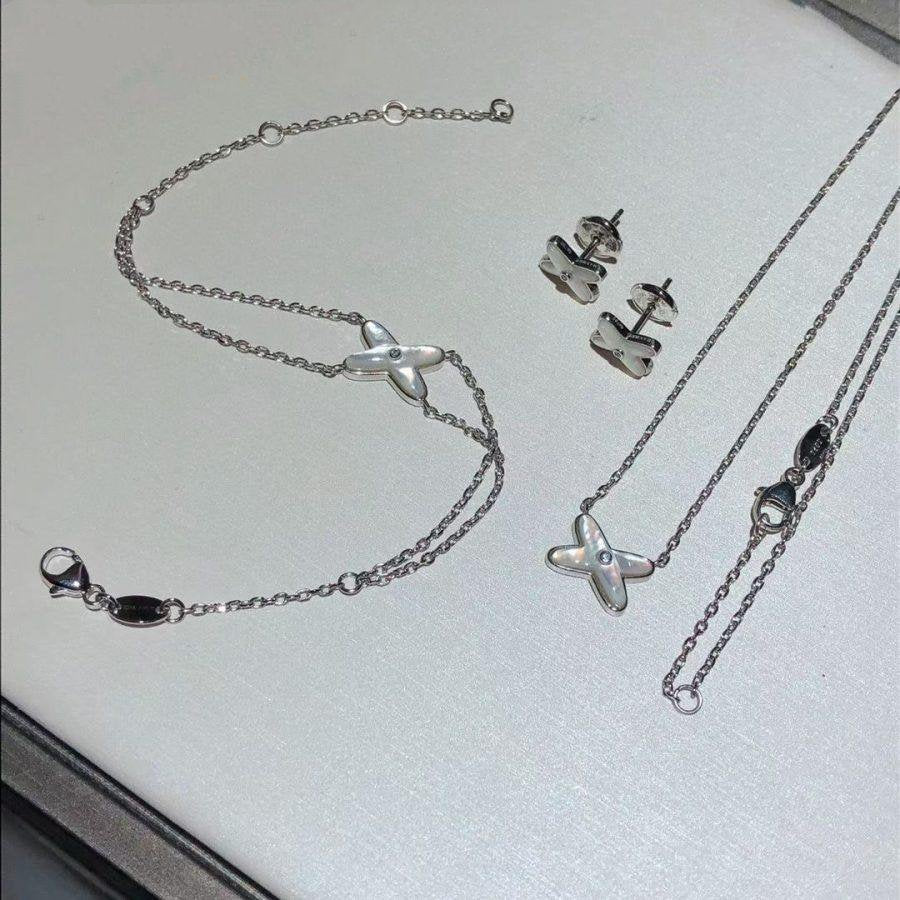 [⭐Maelin]JEUX BRACELET WHITE MOP SILVER 1 DIAMOND