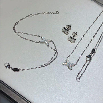 [⭐Maelin]JEUX BRACELET WHITE MOP SILVER 1 DIAMOND