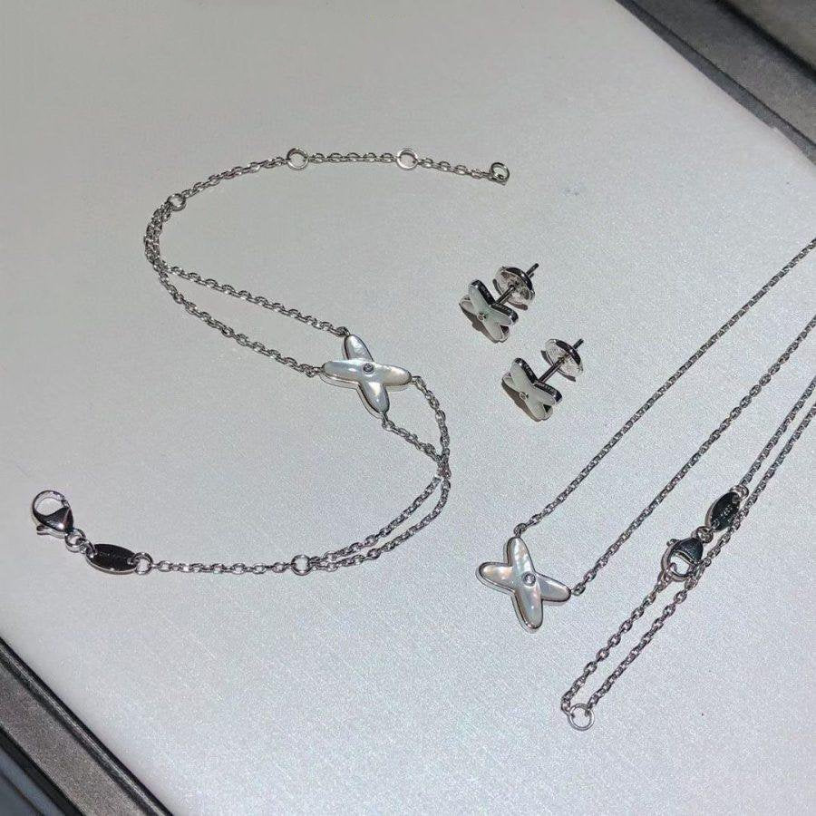 [⭐Maelin]JEUX BRACELET WHITE MOP SILVER 1 DIAMOND