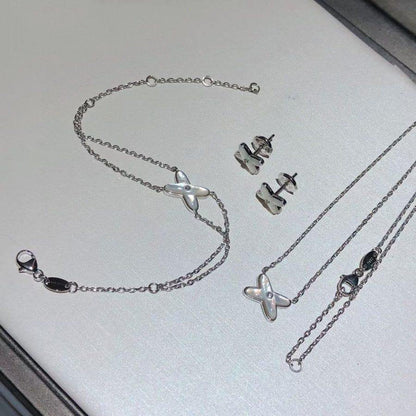 [⭐Maelin]JEUX BRACELET WHITE MOP SILVER 1 DIAMOND