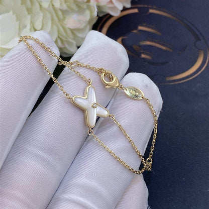 [⭐Maelin]JEUX BRACELET WHITE MOP GOLD 1 DIAMOND