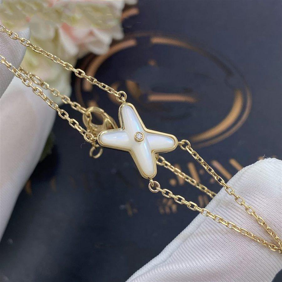 [⭐Maelin]JEUX BRACELET WHITE MOP GOLD 1 DIAMOND