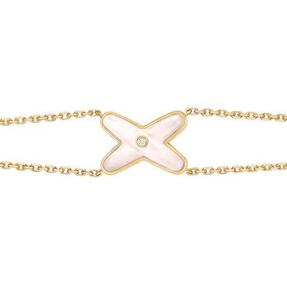 [⭐Maelin]JEUX BRACELET WHITE MOP GOLD 1 DIAMOND
