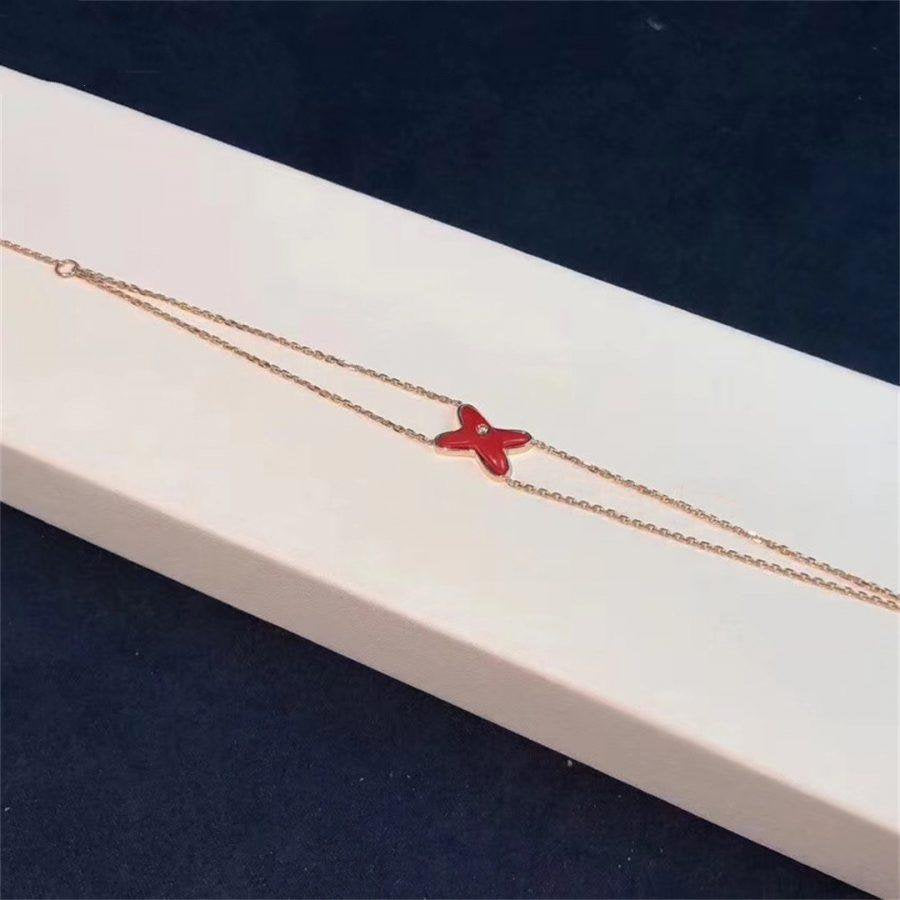 [⭐Maelin]JEUX BRACELET CARNELIAN PINK GOLD 1 DIAMOND