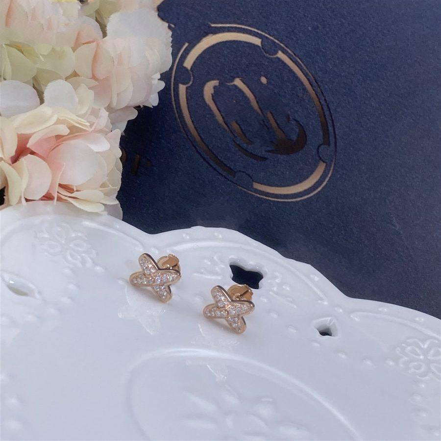 [⭐Maelin]JEUX DE PINK GOLD DIAMOND EARRINGS