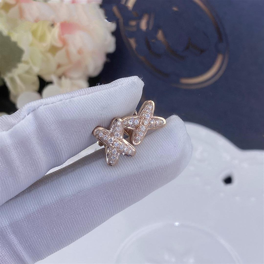 [⭐Maelin]JEUX DE PINK GOLD DIAMOND EARRINGS