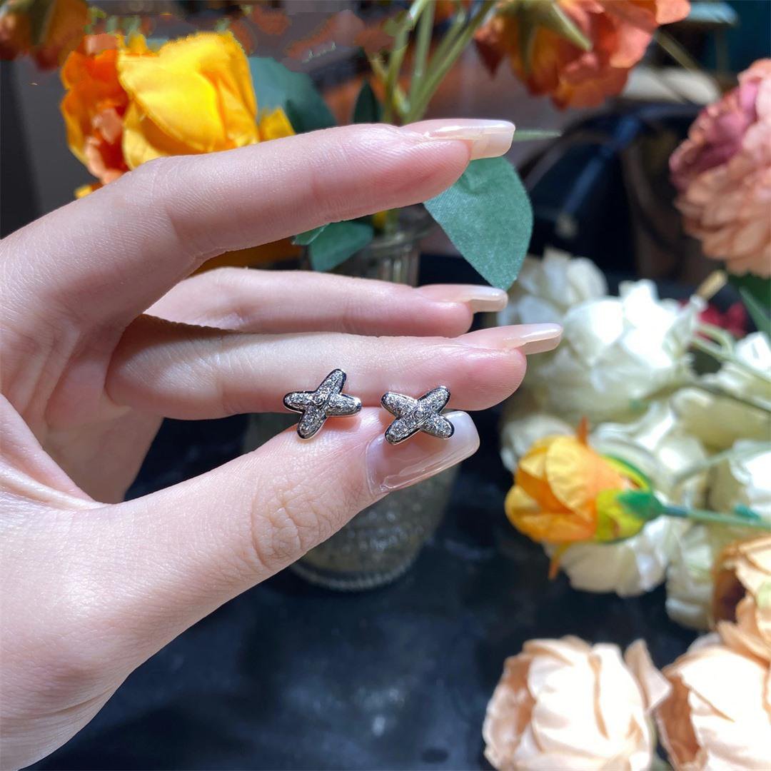 [⭐Maelin]JEUX DE SILVER DIAMOND EARRINGS