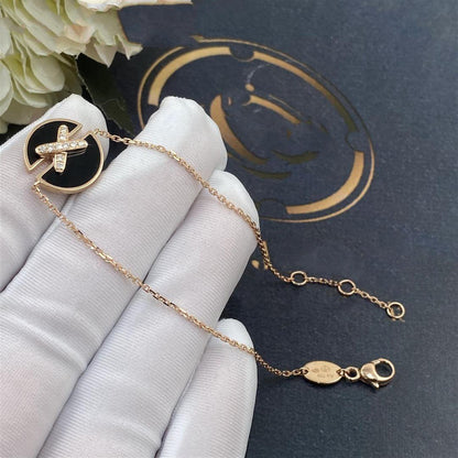 [⭐Maelin]JEUX DE BRACELET ONYX PINK GOLD DIAMOND