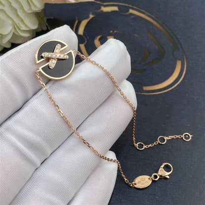 [⭐Maelin]JEUX DE BRACELET ONYX PINK GOLD DIAMOND