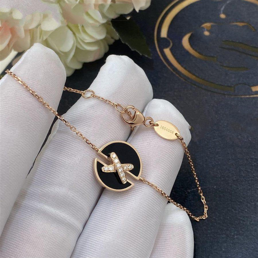 [⭐Maelin]JEUX DE BRACELET ONYX PINK GOLD DIAMOND