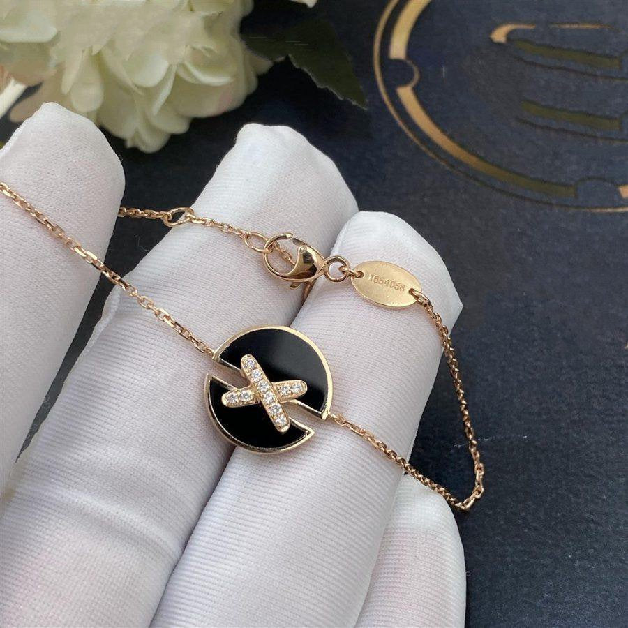 [⭐Maelin]JEUX DE BRACELET ONYX PINK GOLD DIAMOND