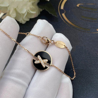 [⭐Maelin]JEUX DE BRACELET ONYX PINK GOLD DIAMOND