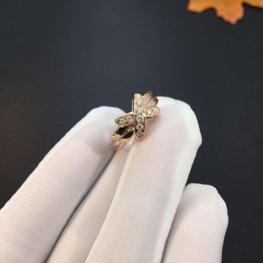 [⭐Maelin]JEUX DE PINK GOLD DIAMOND RING