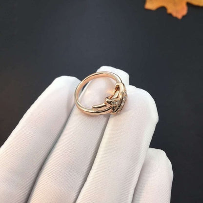 [⭐Maelin]JEUX DE PINK GOLD DIAMOND RING