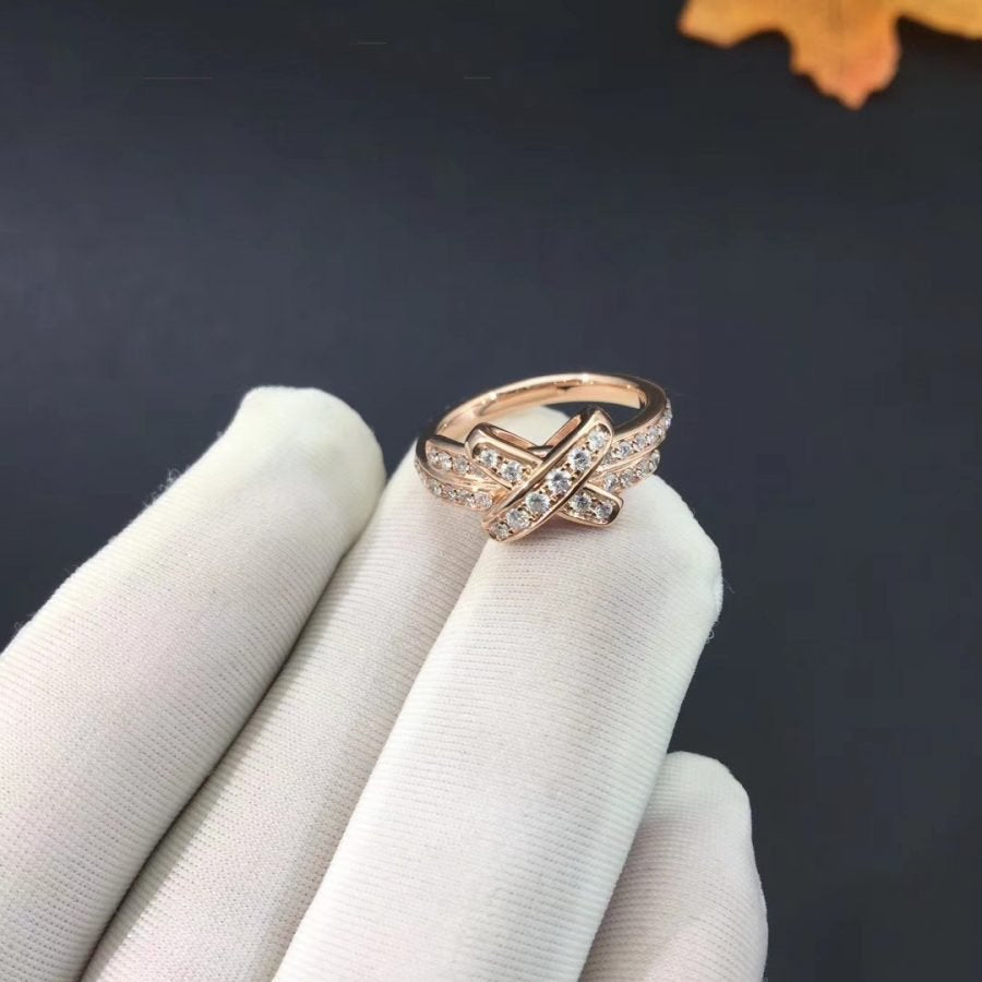 [⭐Maelin]JEUX DE RING PINK GOLD DIAMOND