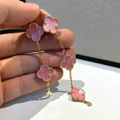 [⭐Maelin] CLOVER 5 MOTIFS  PINK MOP BRACELET COLLECTION