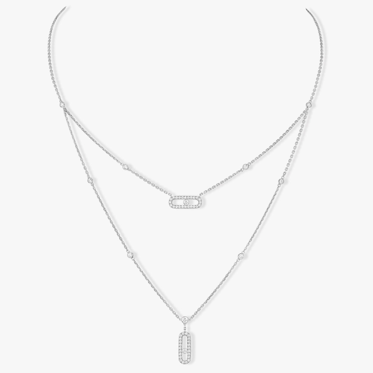 [⭐Maelin]MOVE 2 ROW DIAMOND NECKLACE