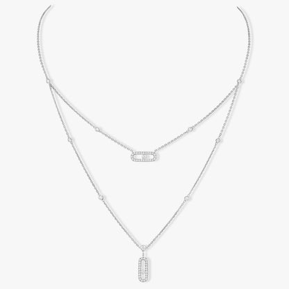 [⭐Maelin]MOVE 2 ROW DIAMOND NECKLACE