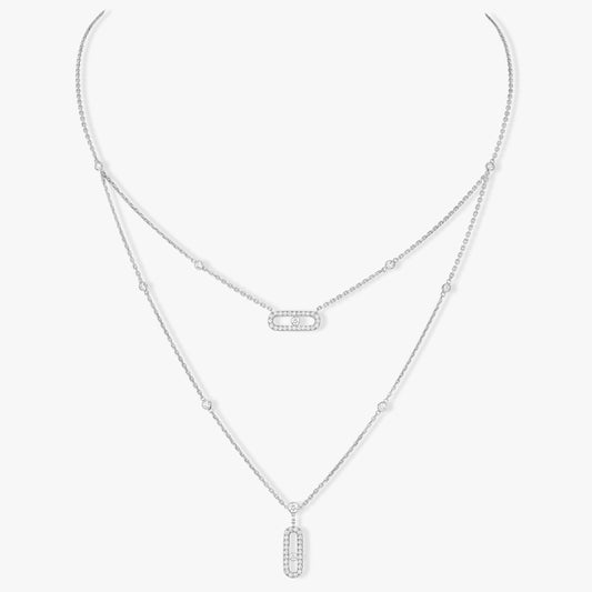 [⭐Maelin]MOVE 2 ROW DIAMOND NECKLACE