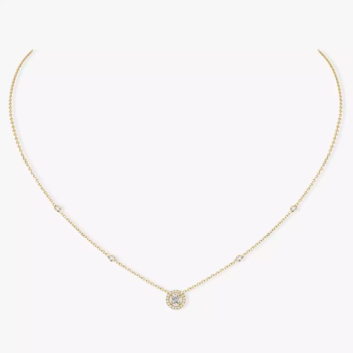 [⭐Maelin]Diamond Necklace 0,20ct Brilliant Shape Joy