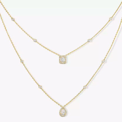 [⭐Maelin]Diamond Necklace My Twin 2 Rows