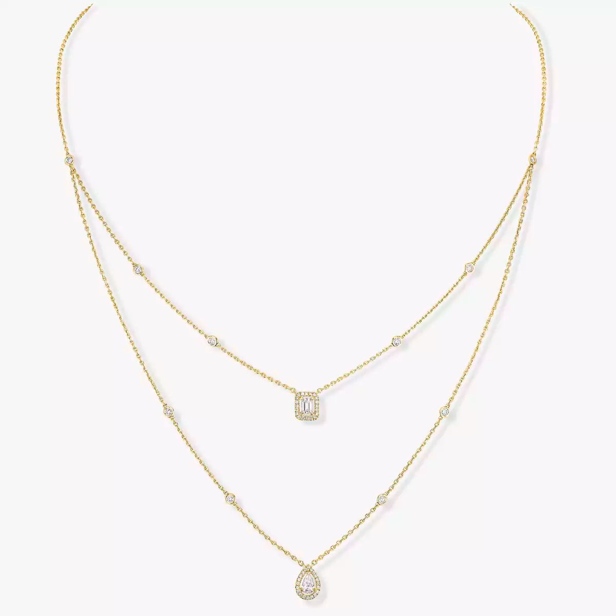 [⭐Maelin]Diamond Necklace My Twin 2 Rows
