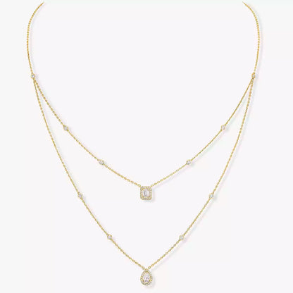 [⭐Maelin]Diamond Necklace My Twin 2 Rows