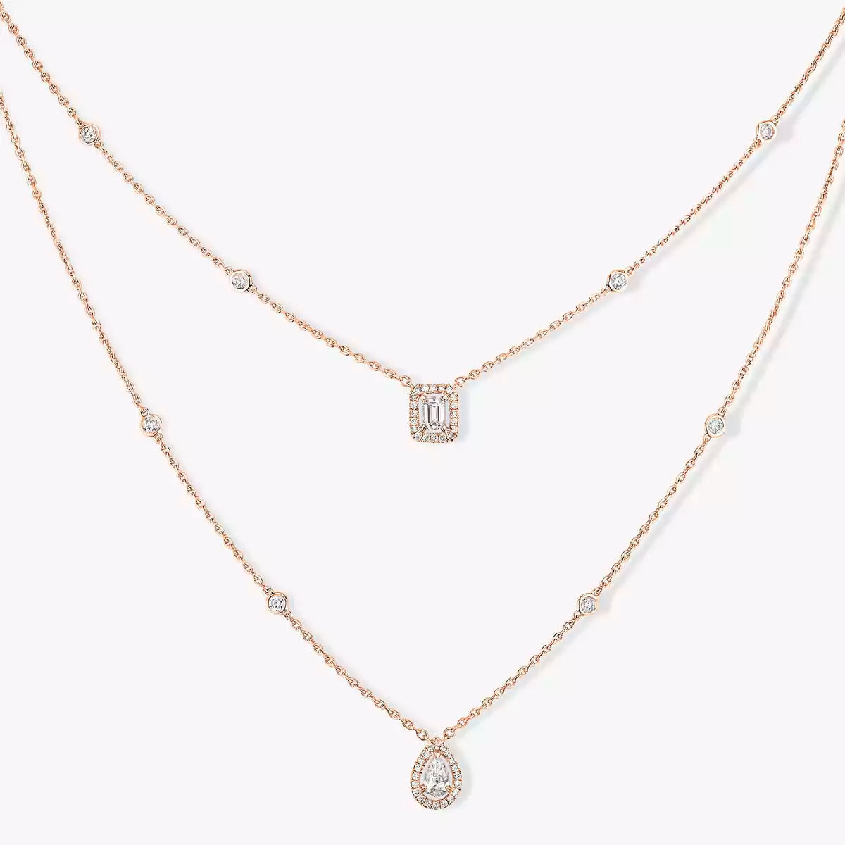 [⭐Maelin]Diamond Necklace My Twin 2 Rows
