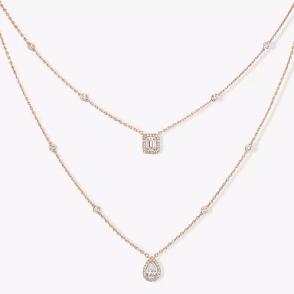 [⭐Maelin]Diamond Necklace My Twin 2 Rows