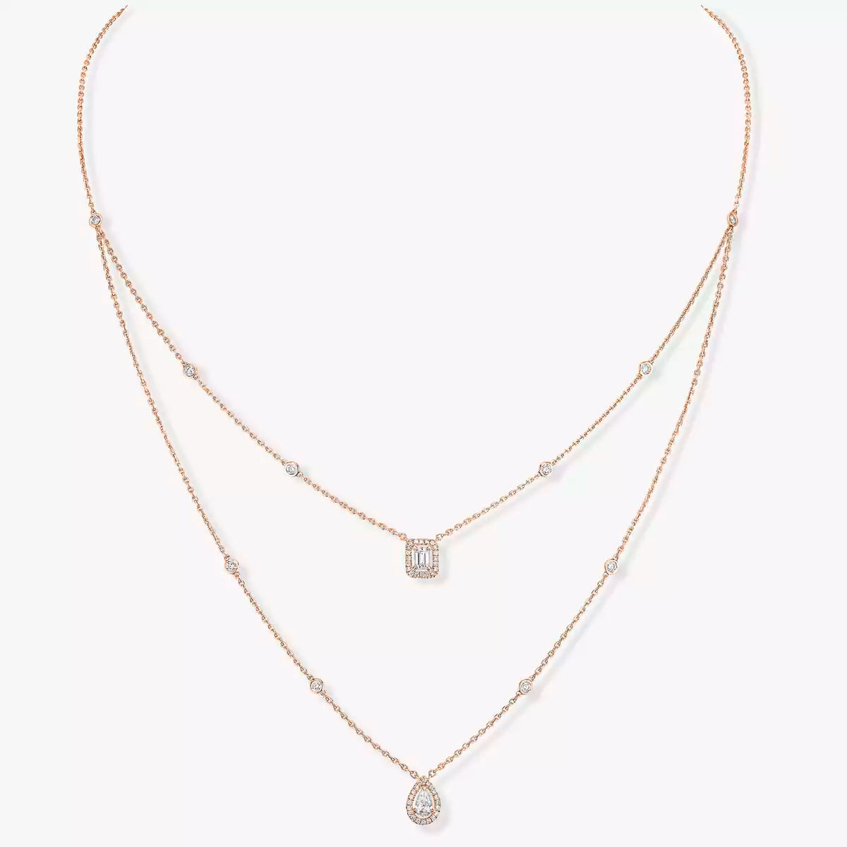 [⭐Maelin]Diamond Necklace My Twin 2 Rows