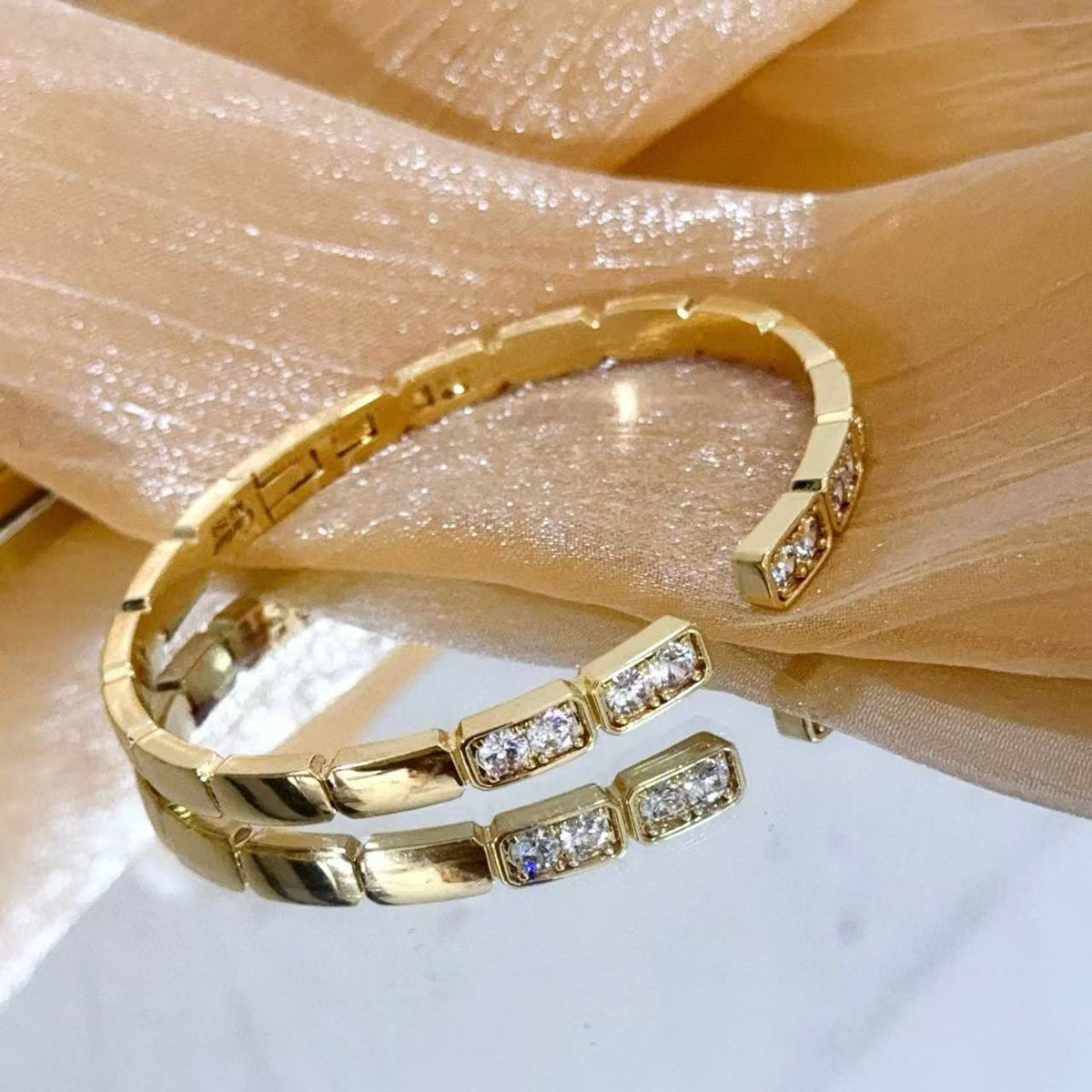 [⭐Maelin jewelrys]LOVE DIAMOND OPEN  BRACELET