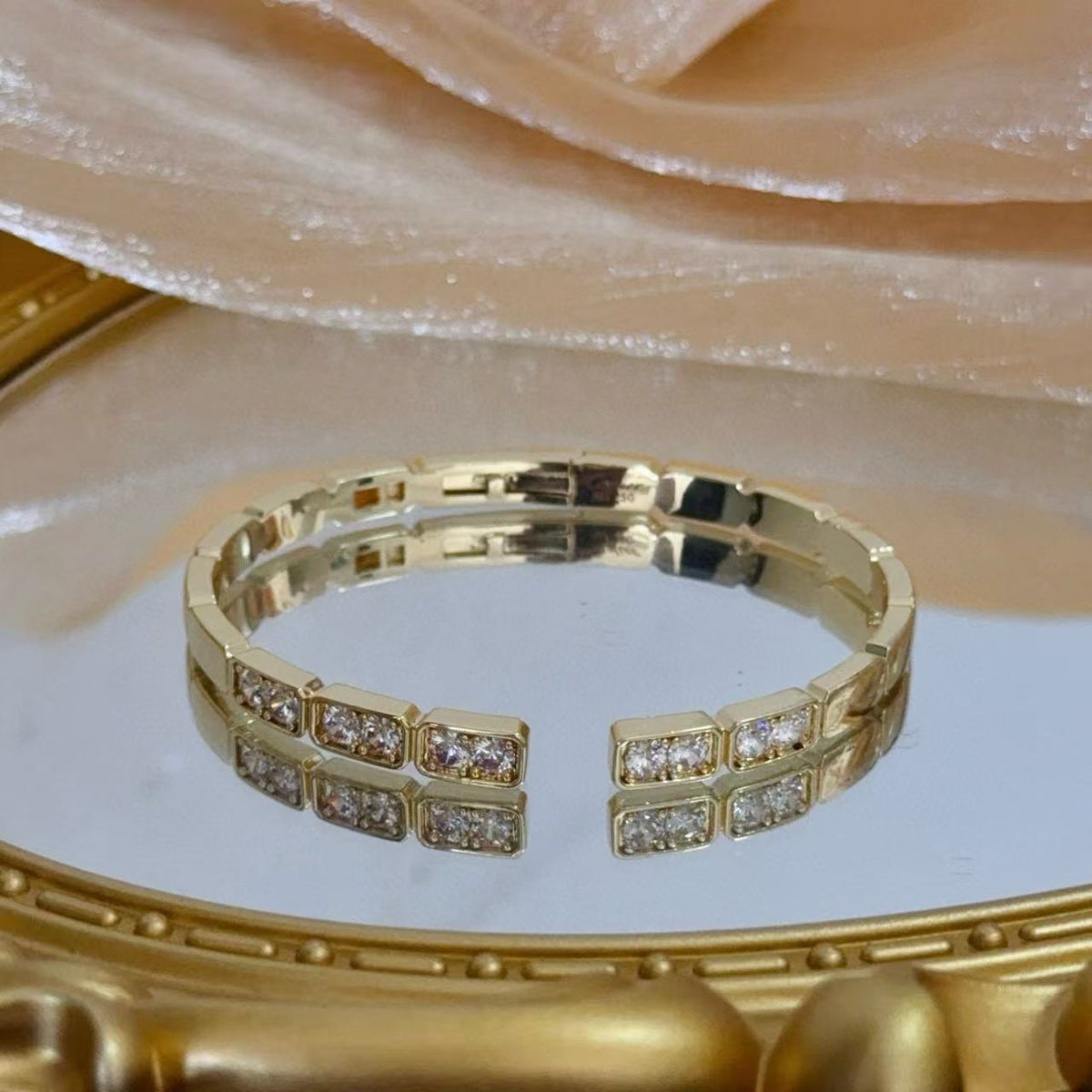 [⭐Maelin jewelrys]LOVE DIAMOND OPEN  BRACELET