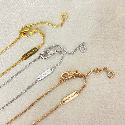 [⭐Maelin]NEW 15MM PURPLE SAND-GOLD FOUR-LEAF CLOVER NECKLACE