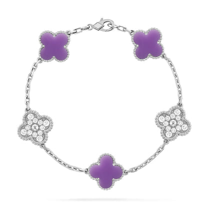 [⭐Maelin]CLOVER 5 MOTIF LIGHT PURPLE BRACELET COLLECTION