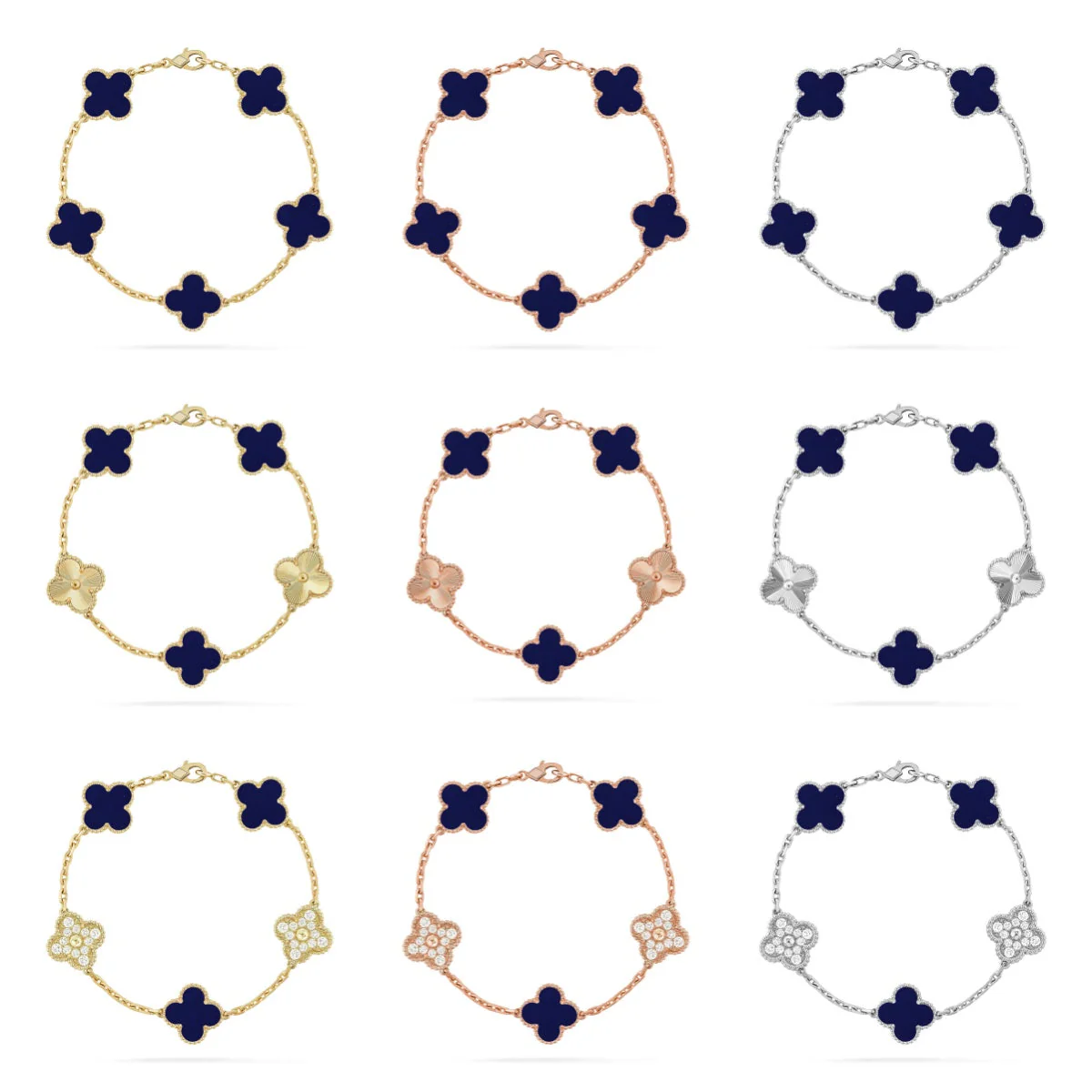 [⭐Maelin]CLOVER 5 MOTIF LAPIS LAZULI BRACELET COLLECTION