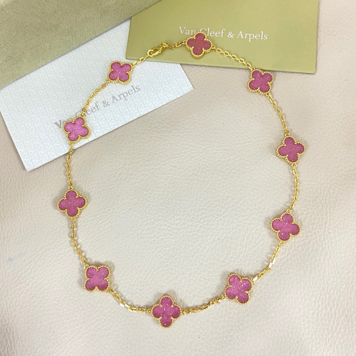[⭐Maelin]CLOVER 10 MOTIFS  NEW BUBBLE PINK ENAMEL