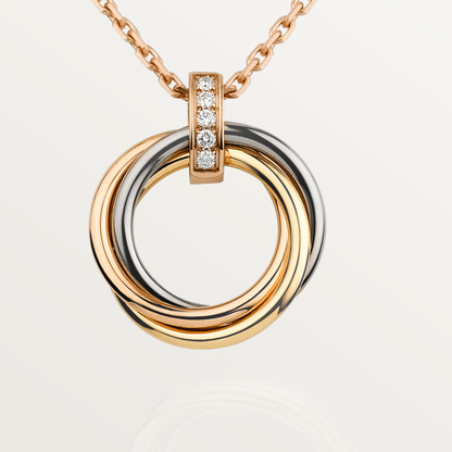 [⭐Maelin]TRINITY NECKLACE GOLD  DIAMONDS