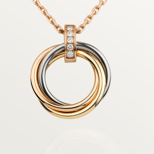 [⭐Maelin]TRINITY NECKLACE GOLD  DIAMONDS