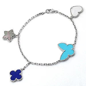 [⭐Maelin]LUCKY SPRING SILVER BRACELET 4 MOTIF