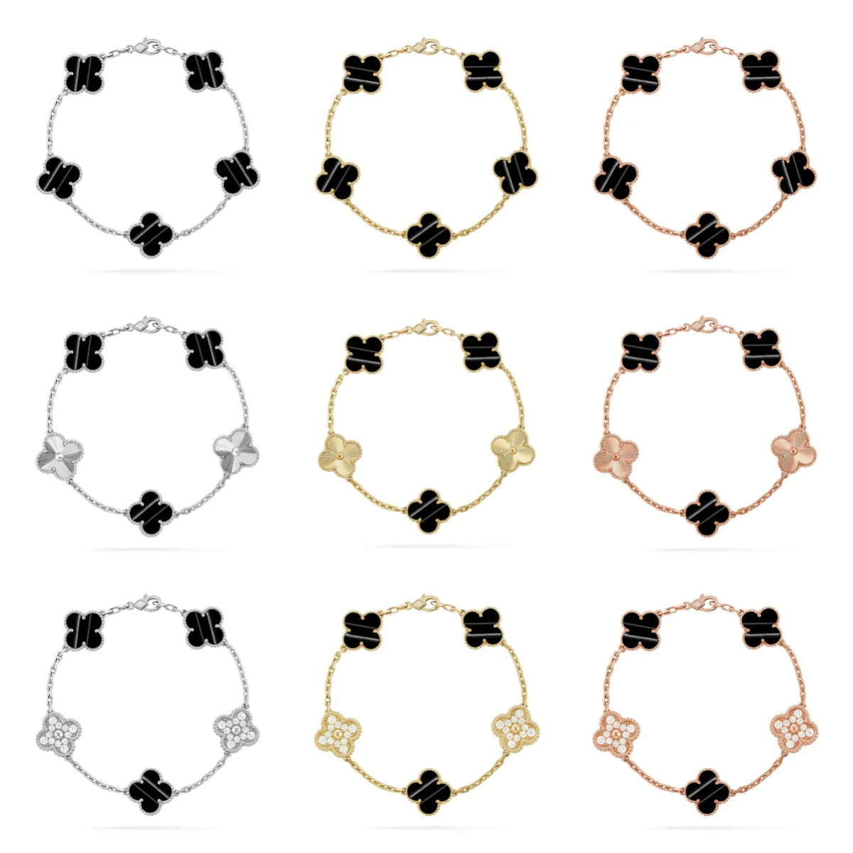 [⭐Maelin] CLOVER 5 MOTIF PULSAR STONE BRACELET COLLECTION