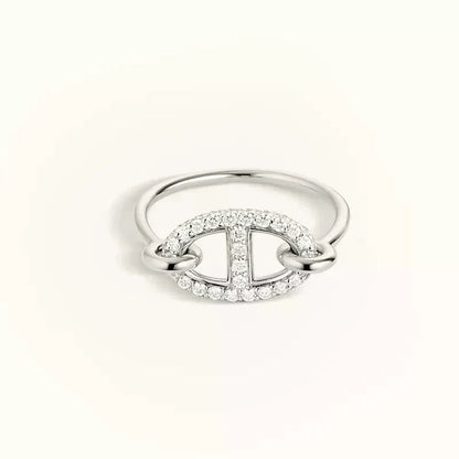 [⭐Maelin]RONDE SMALL SILVER DIAMOND RING