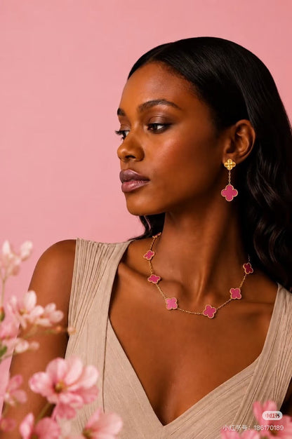 [⭐Maelin]2026 NEW CLOVER 2 MOTIF  BUBBLE PINK ENAMEL